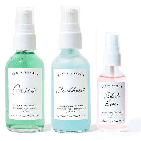 Earth Harbor Other - NIB Earth Harbor Oasis, Cloudburst, & Tidal Rose Oily Skin / Acne Bundle